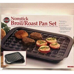 Norpro Nonstick Broil Roast Pan Set 16.5” X 12” QUALITY For The Cook